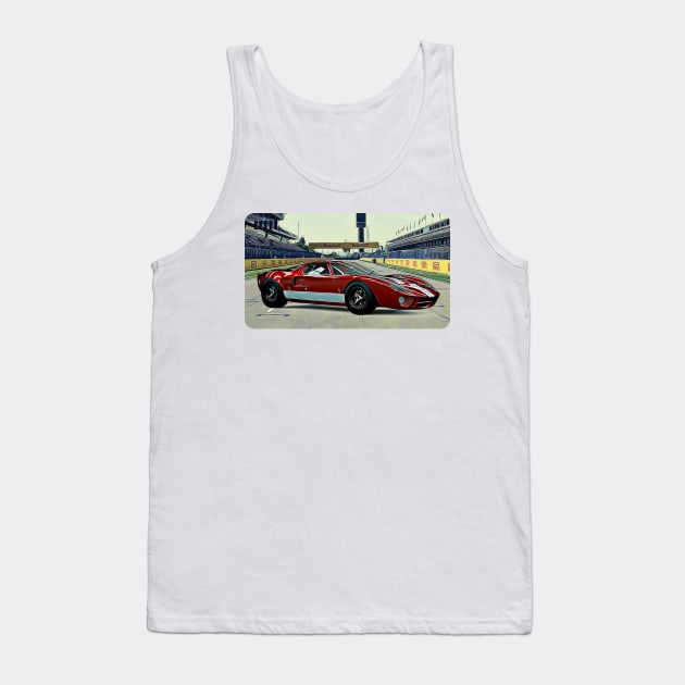 GT40 MK1 Track Print Tank Top by Auto-Prints